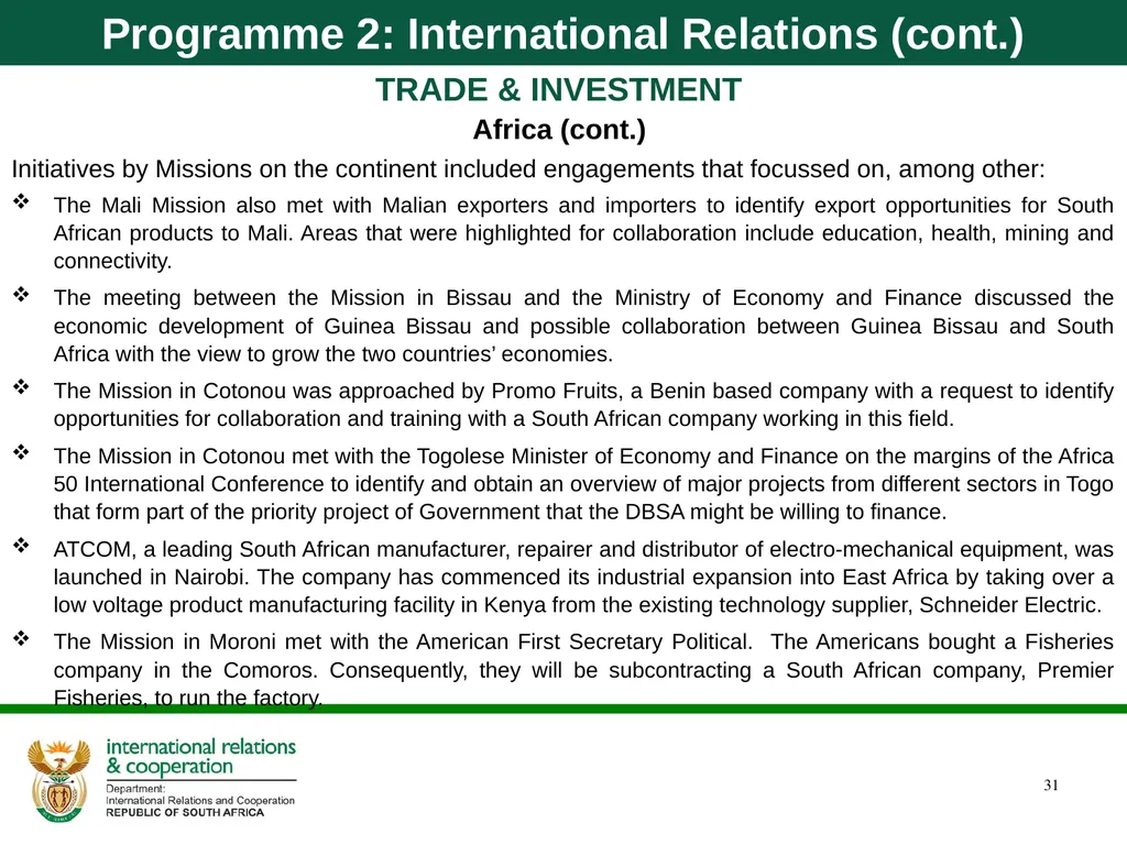 Department of International Relations and - slide 31 of 85