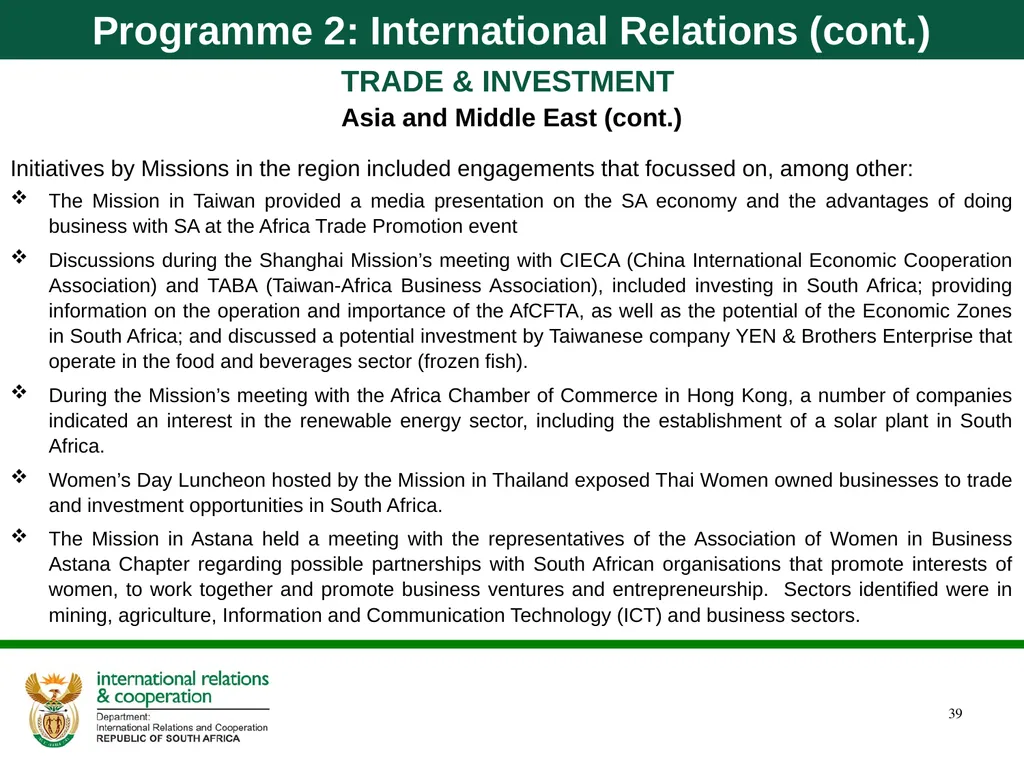 Department of International Relations and - slide 39 of 85