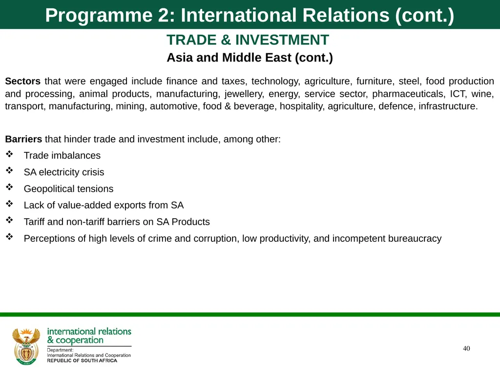 Department of International Relations and - slide 40 of 85