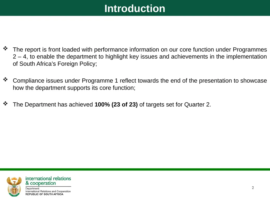 Department of International Relations and - slide 2 of 85