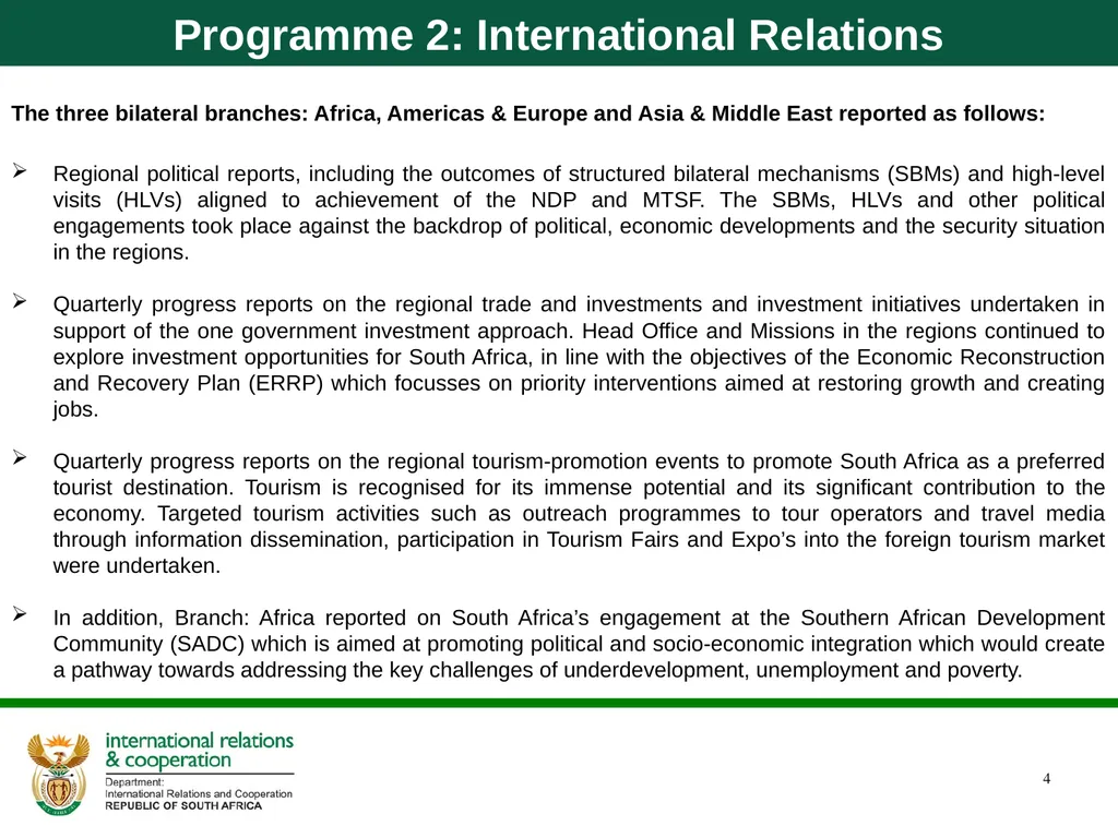 Department of International Relations and - slide 4 of 85