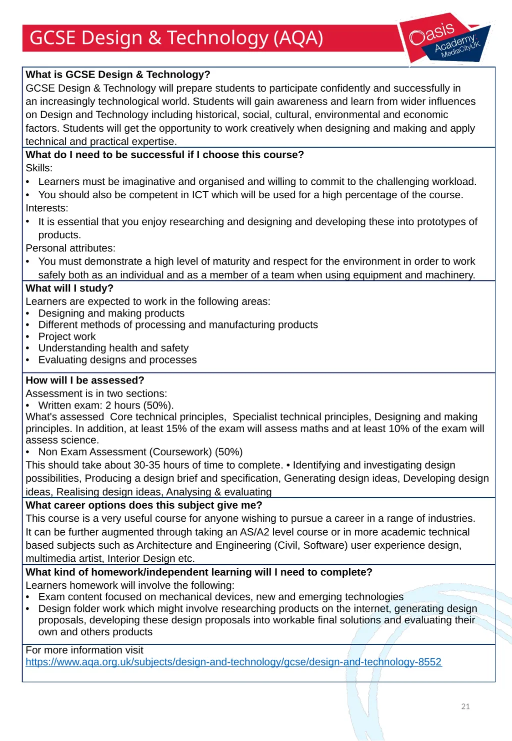 Options Booklet 2025 1 2 A curriculum overview - slide 21 of 22