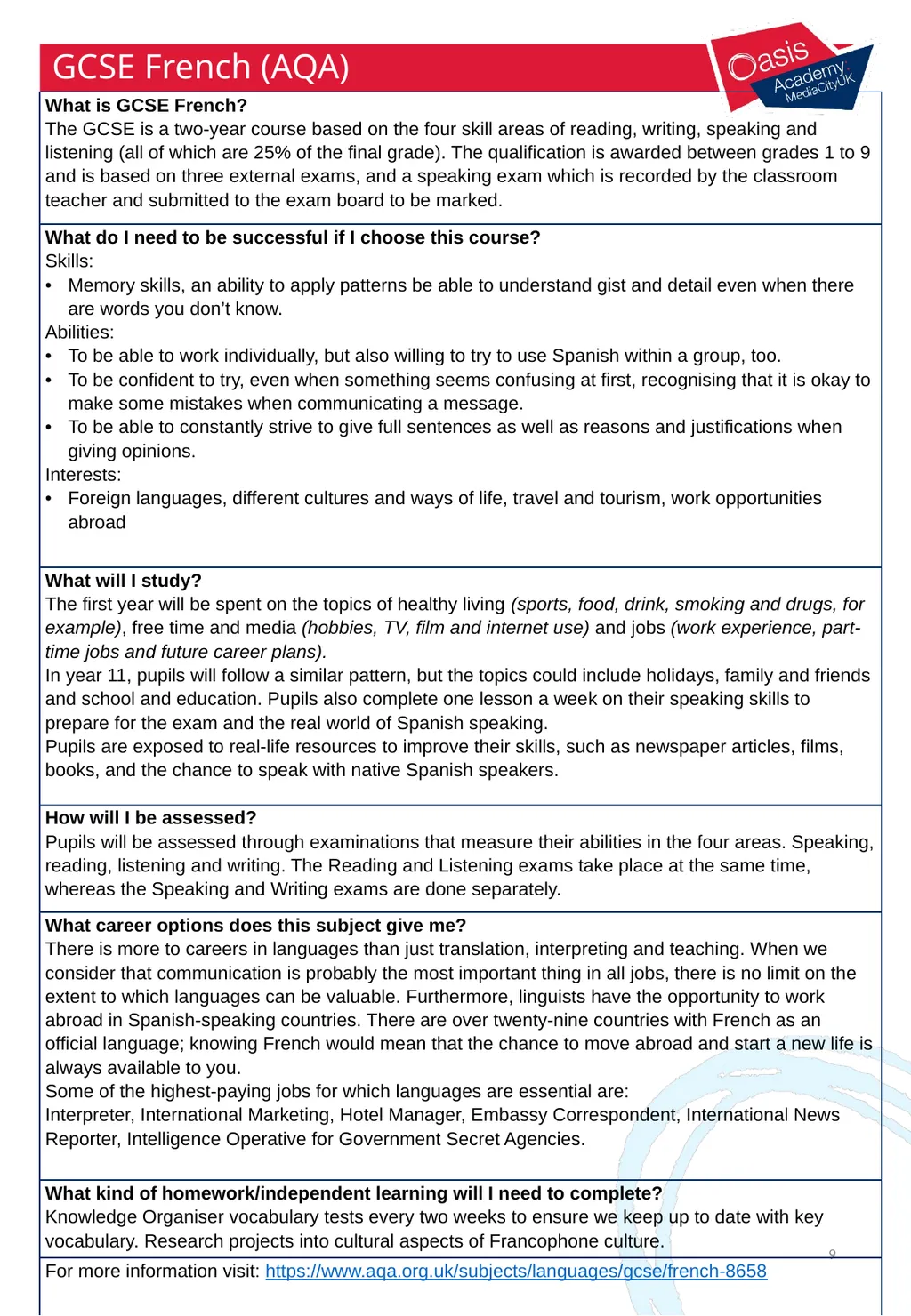 Options Booklet 2025 1 2 A curriculum overview - slide 9 of 22