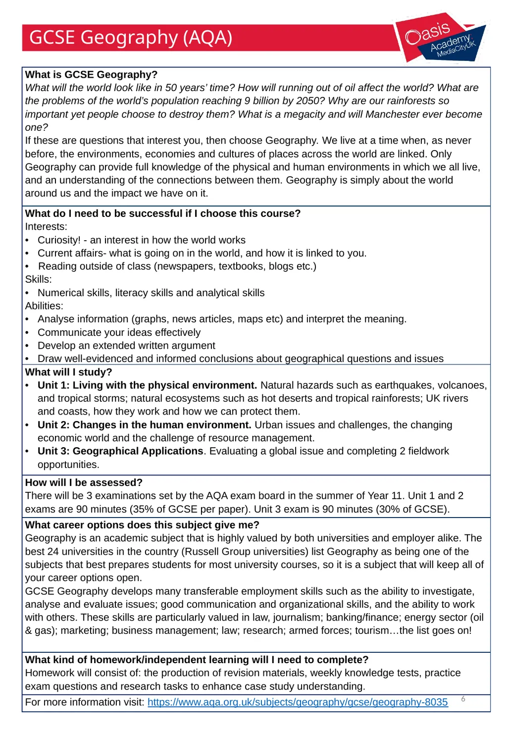 Options Booklet 2025 1 2 A curriculum overview - slide 6 of 22