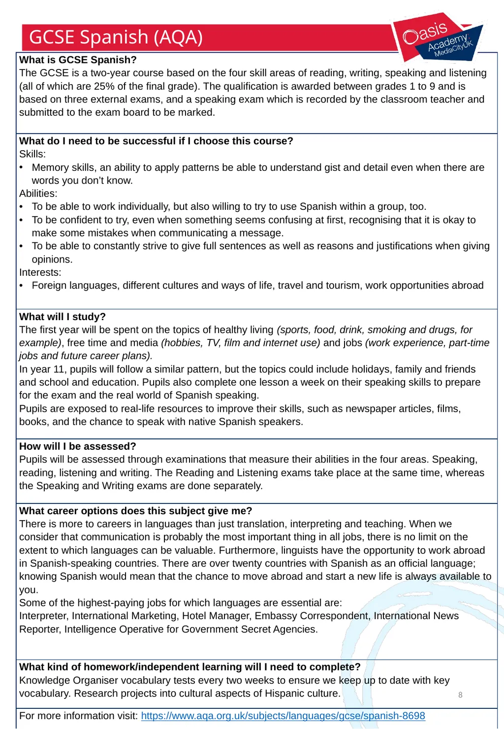 Options Booklet 2025 1 2 A curriculum overview - slide 8 of 22