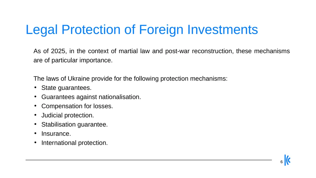 Legal, IP, Local Presence, Banking & Tax - slide 6 of 16