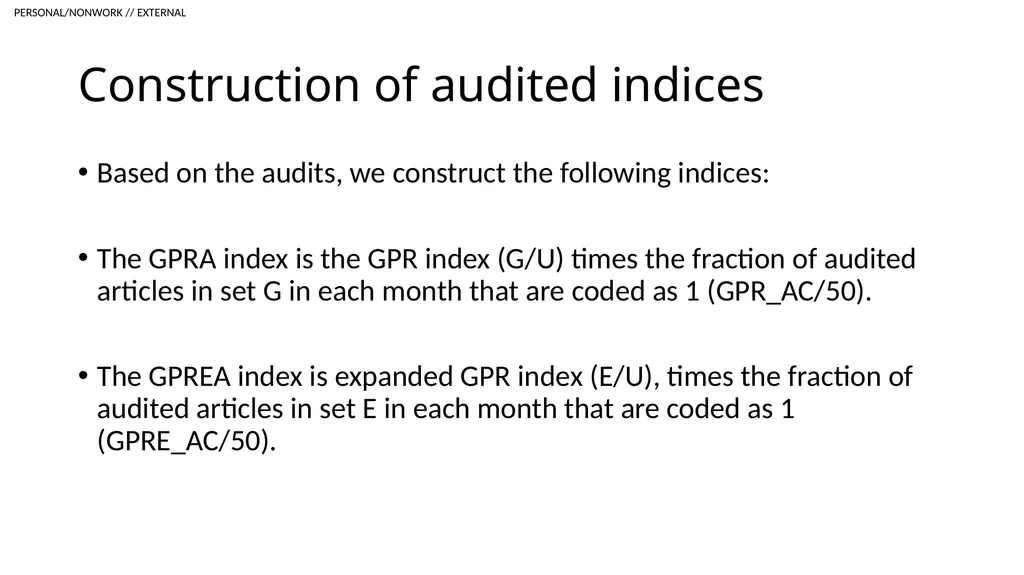 Notes on Constructing the Audit These notes - slide 14 of 17