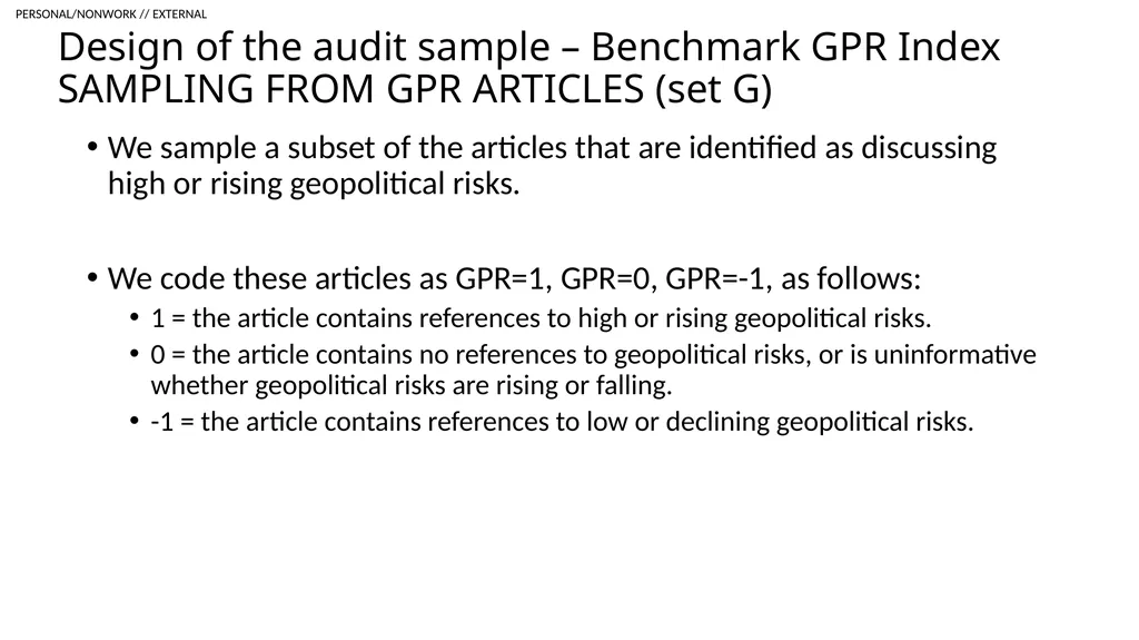 Notes on Constructing the Audit These notes - slide 3 of 17