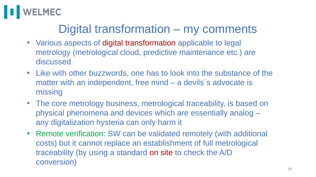 WELMEC e.V. – highlights 2021 - 2022 Pavel - slide 18 of 22
