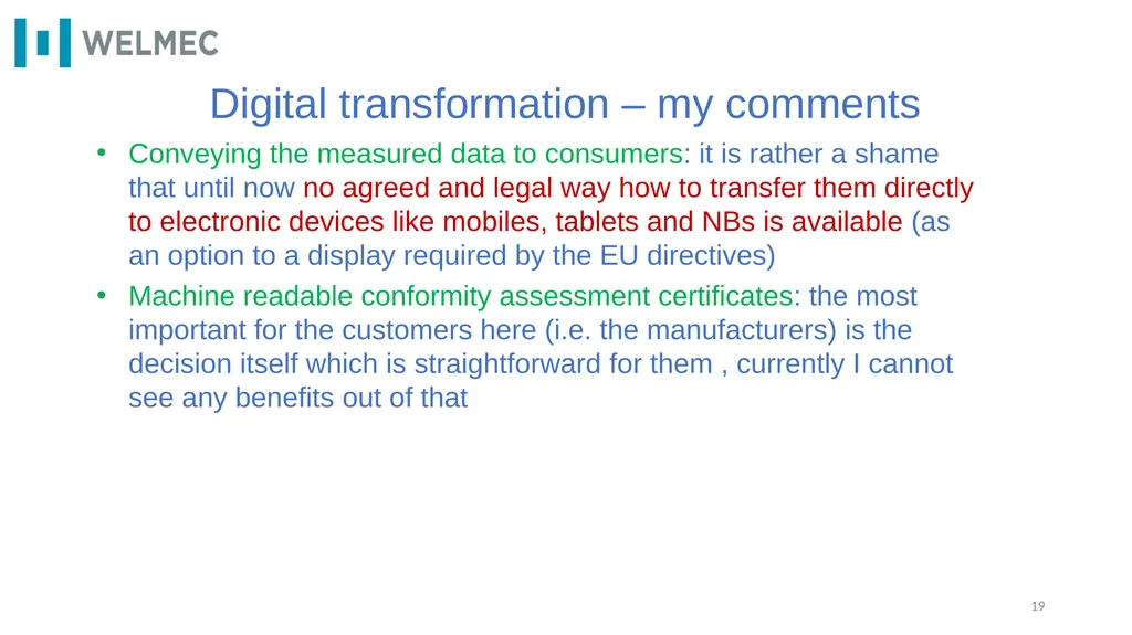 WELMEC e.V. – highlights 2021 - 2022 Pavel - slide 19 of 22