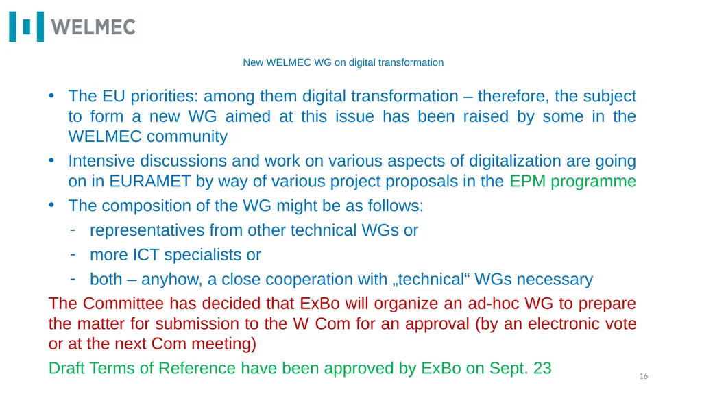 WELMEC e.V. – highlights 2021 - 2022 Pavel - slide 16 of 22