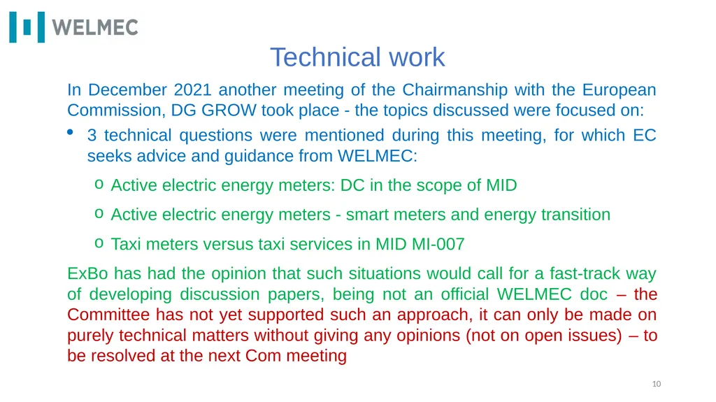 WELMEC e.V. – highlights 2021 - 2022 Pavel - slide 10 of 22