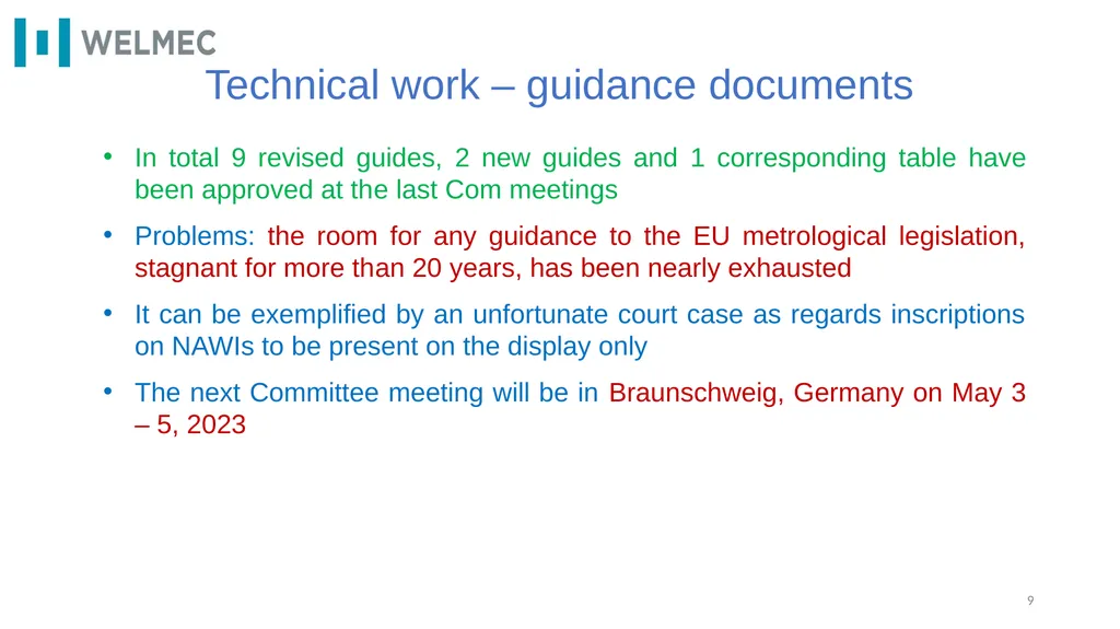 WELMEC e.V. – highlights 2021 - 2022 Pavel - slide 9 of 22