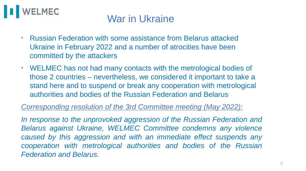 WELMEC e.V. – highlights 2021 - 2022 Pavel - slide 2 of 22