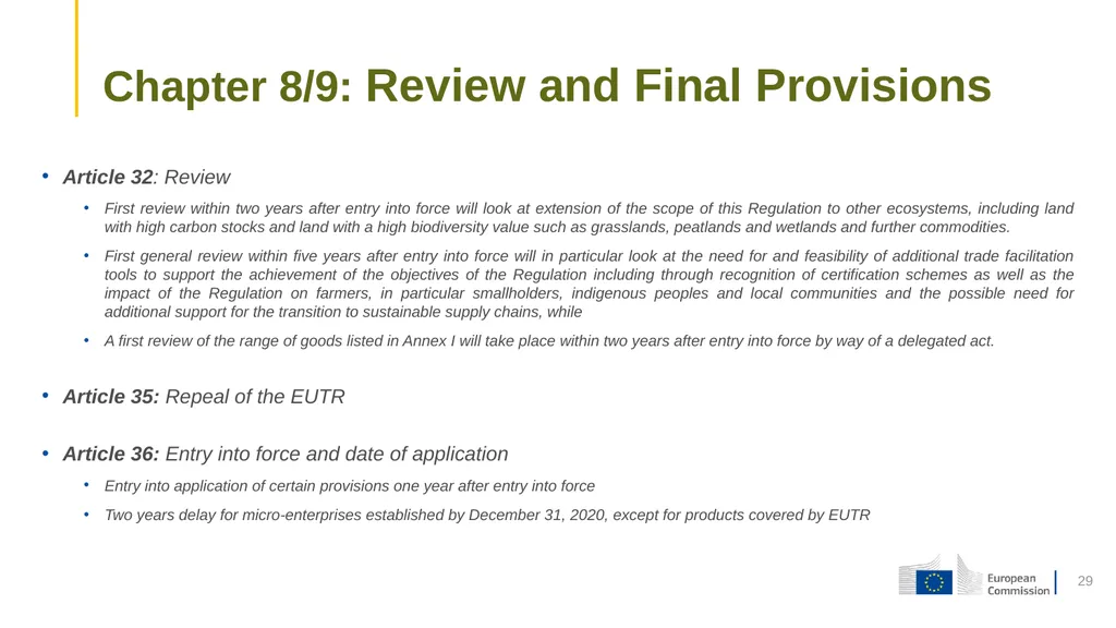 1 Proposal for a Regulation on the making - slide 29 of 32