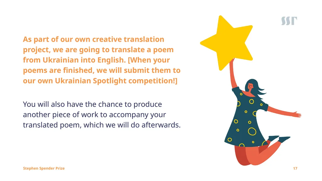 1 Session One Creative Translation Poetry Project: - slide 17 of 35