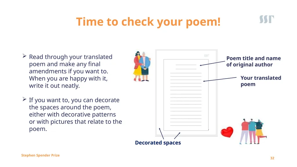 1 Session One Creative Translation Poetry Project: - slide 32 of 35