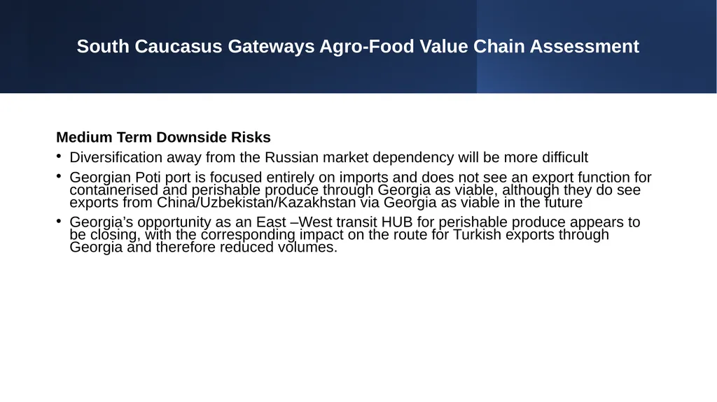 South Caucasus Gateways Agro-Food Value Chain - slide 8 of 9