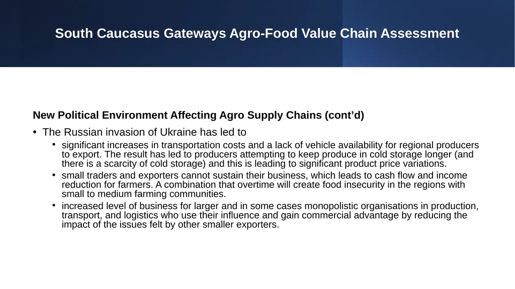 South Caucasus Gateways Agro-Food Value Chain - slide 6 of 9
