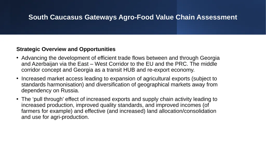 South Caucasus Gateways Agro-Food Value Chain - slide 3 of 9