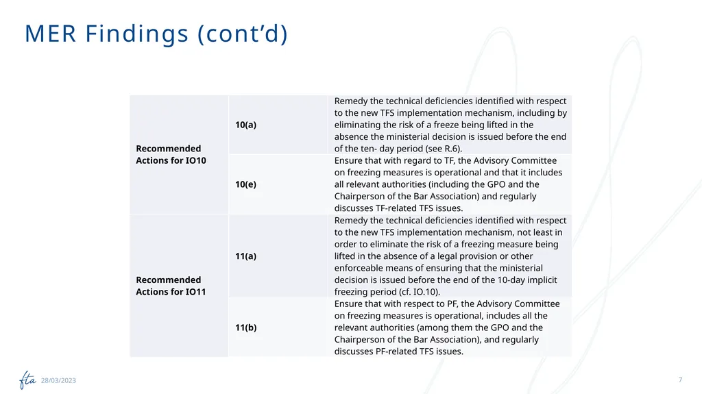 AML Tuesday’s Session #19 on: TFS Regulation, - slide 7 of 20