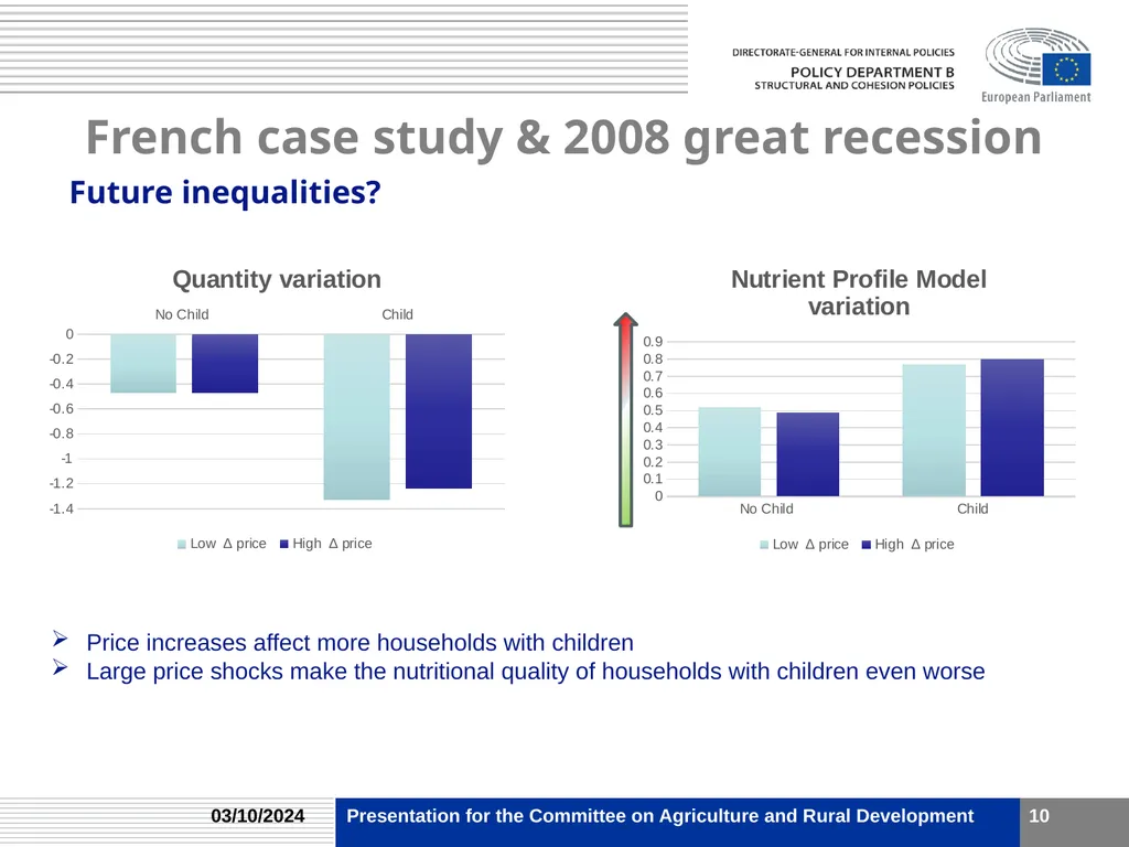 Food price shocks and food consumption Workshop on - slide 10 of 11