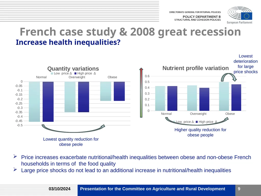 Food price shocks and food consumption Workshop on - slide 9 of 11