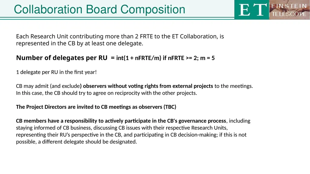 Einstein Telescope Collaboration Board ET - slide 5 of 26
