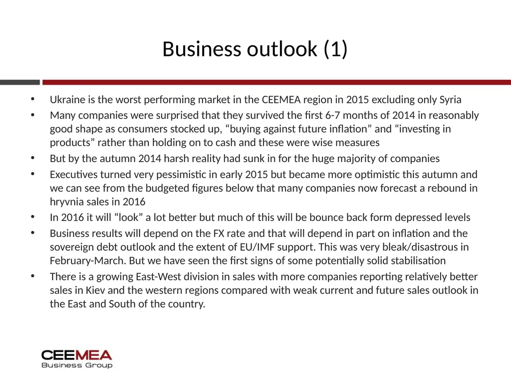 Ukraine Business outlook 2015-19 Quarterly update - slide 12 of 31
