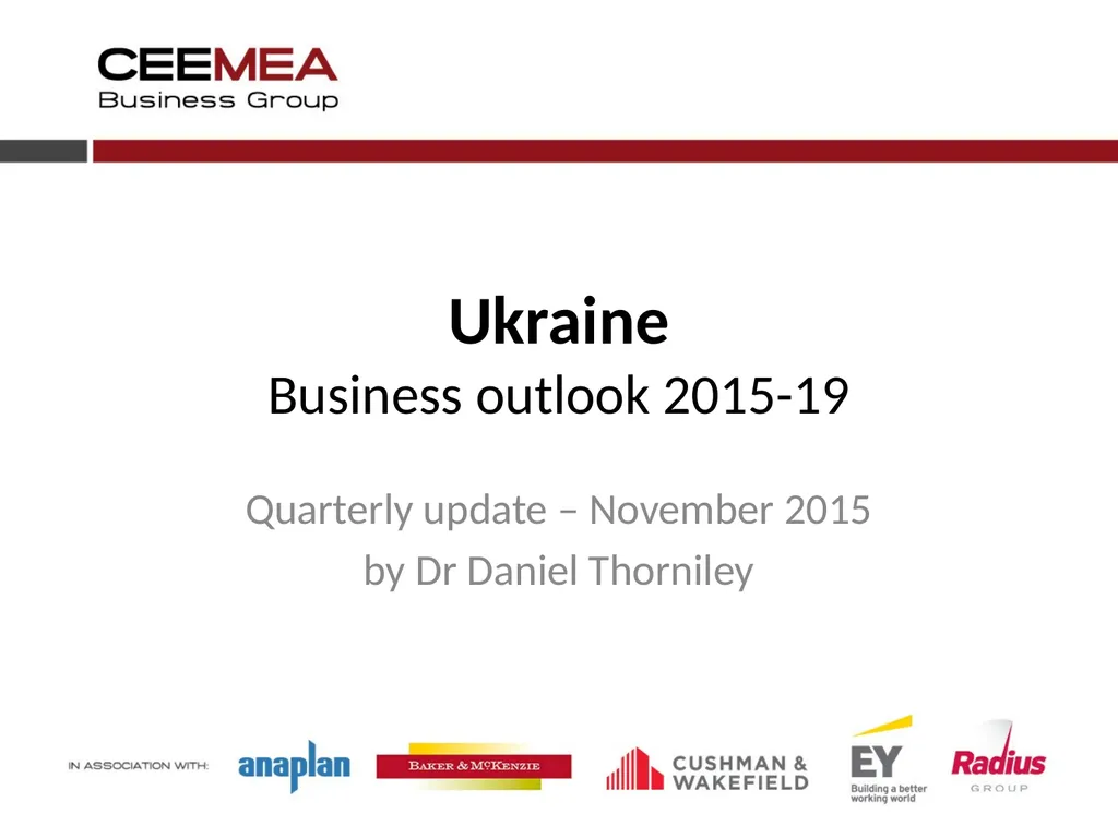 Ukraine Business outlook 2015-19 Quarterly update - slide 1 of 31