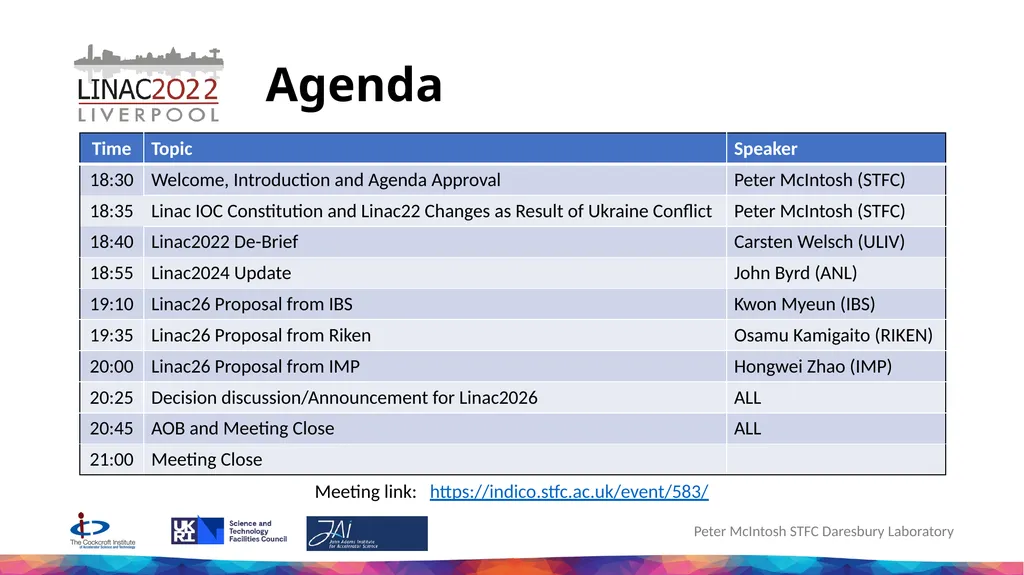Linac IOC Meeting Liverpool Liver Building Tuesday - slide 2 of 6