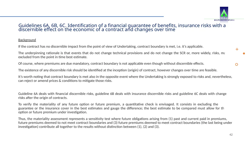 Solvency II changes in technical provisions, - slide 42 of 45