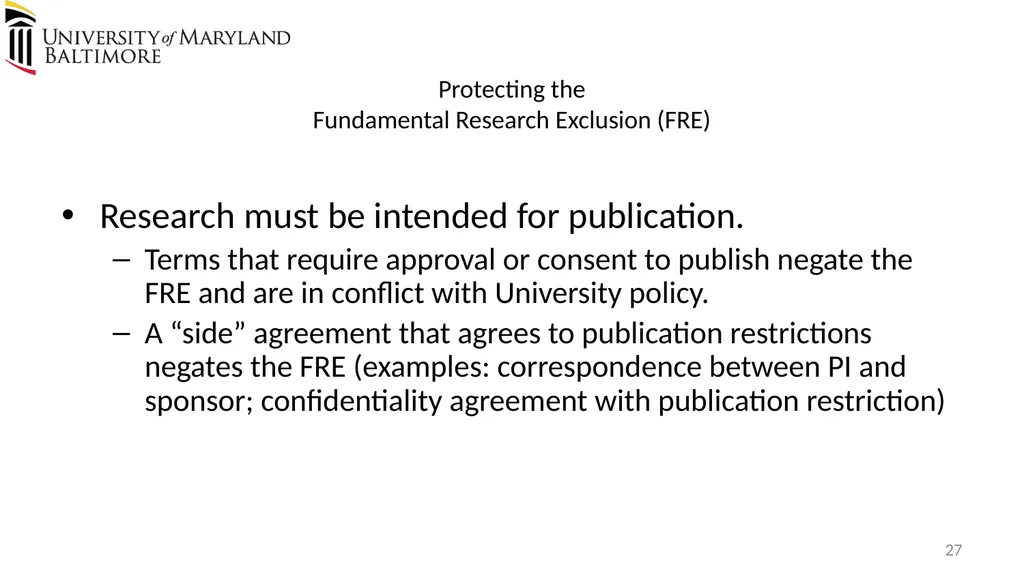 Does UMB export? Complying with the U.S. Export - slide 27 of 68