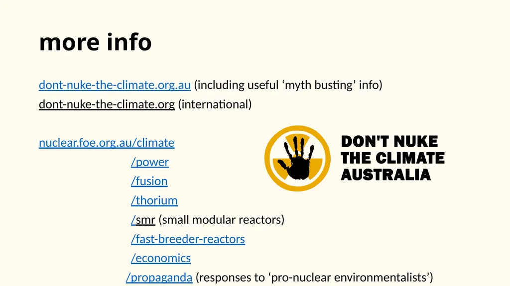 Nuclear Power No Solution to Climate Change - slide 17 of 17