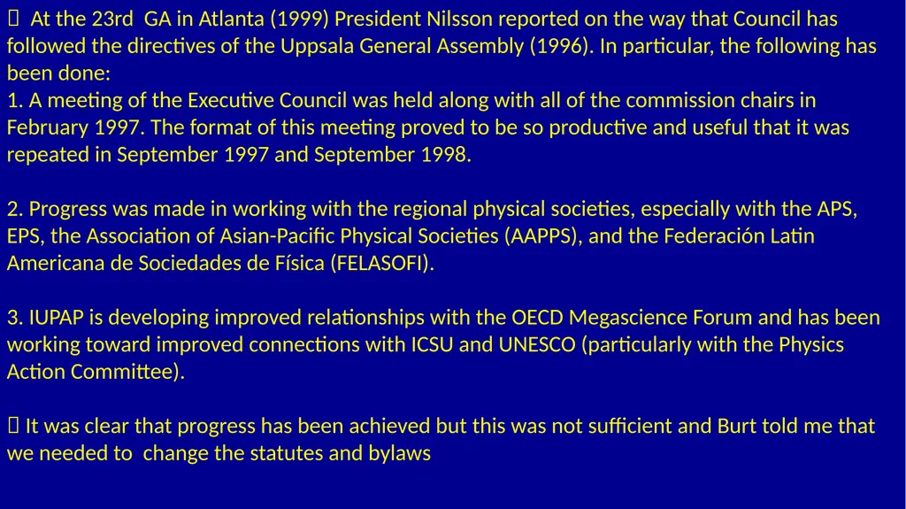IUPAP 100th ANNIVERSARY TESTIMONIALS FROM THE PAST - slide 3 of 14