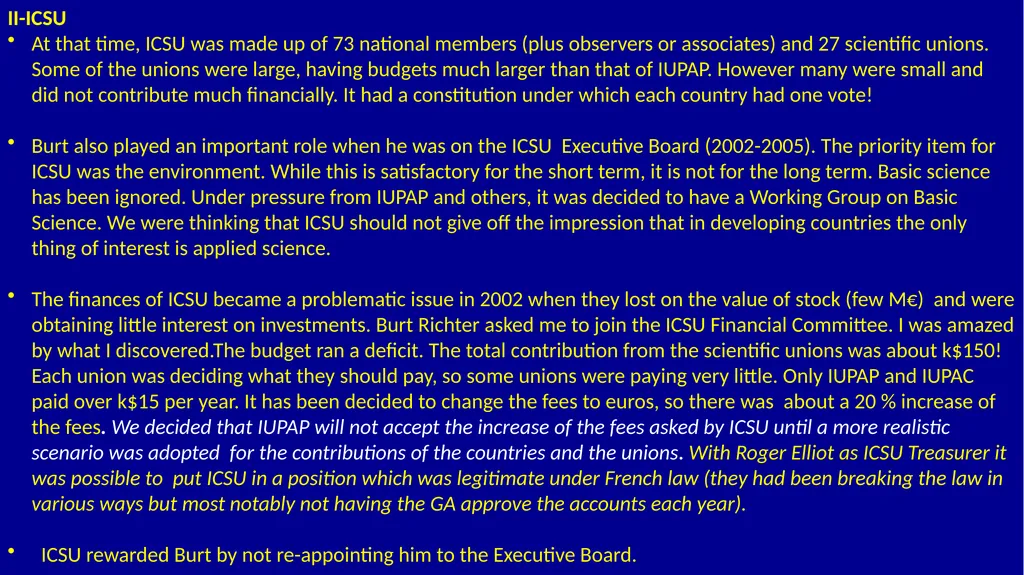 IUPAP 100th ANNIVERSARY TESTIMONIALS FROM THE PAST - slide 7 of 14
