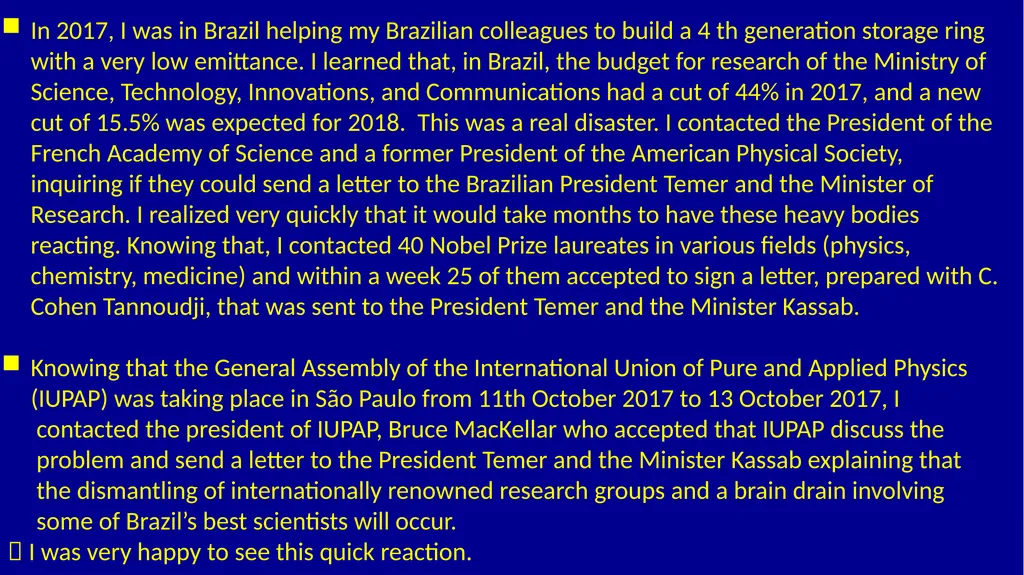 IUPAP 100th ANNIVERSARY TESTIMONIALS FROM THE PAST - slide 11 of 14