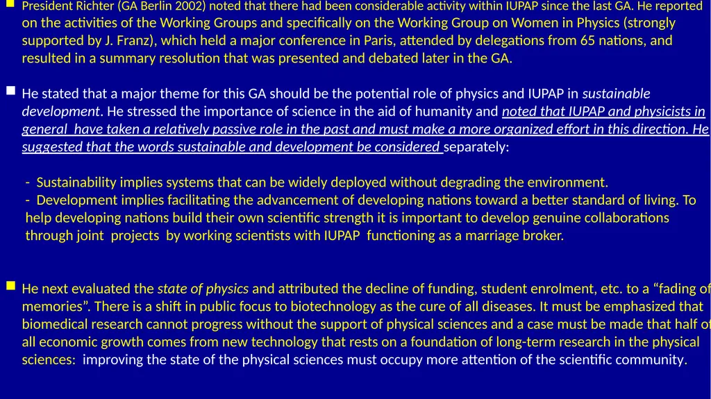 IUPAP 100th ANNIVERSARY TESTIMONIALS FROM THE PAST - slide 4 of 14