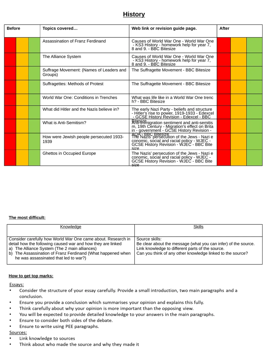 Year 9 June Assessment Revision Guide Revision - slide 8 of 11