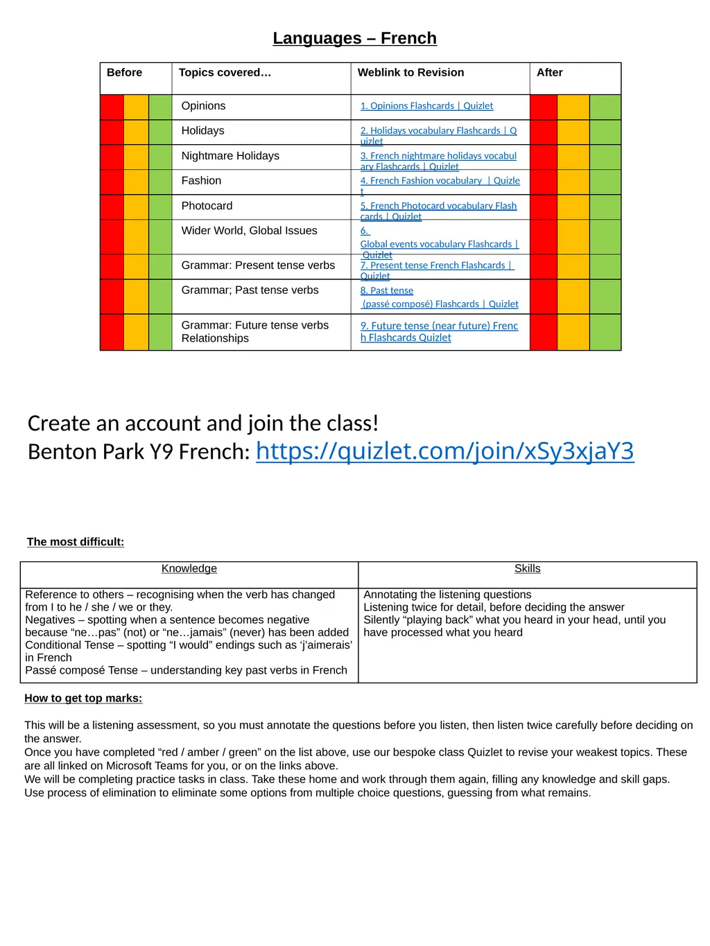Year 9 June Assessment Revision Guide Revision - slide 9 of 11