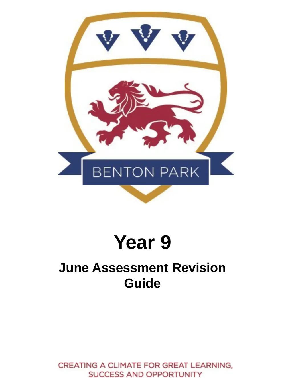 Year 9 June Assessment Revision Guide Revision