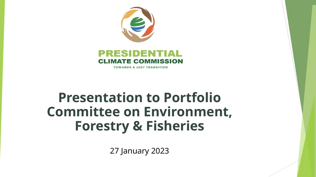 Presentation to Portfolio Committee on - slide 1 of 19