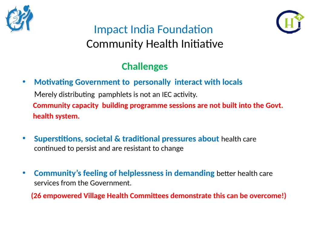 Impact India Foundation Community Health - slide 19 of 20