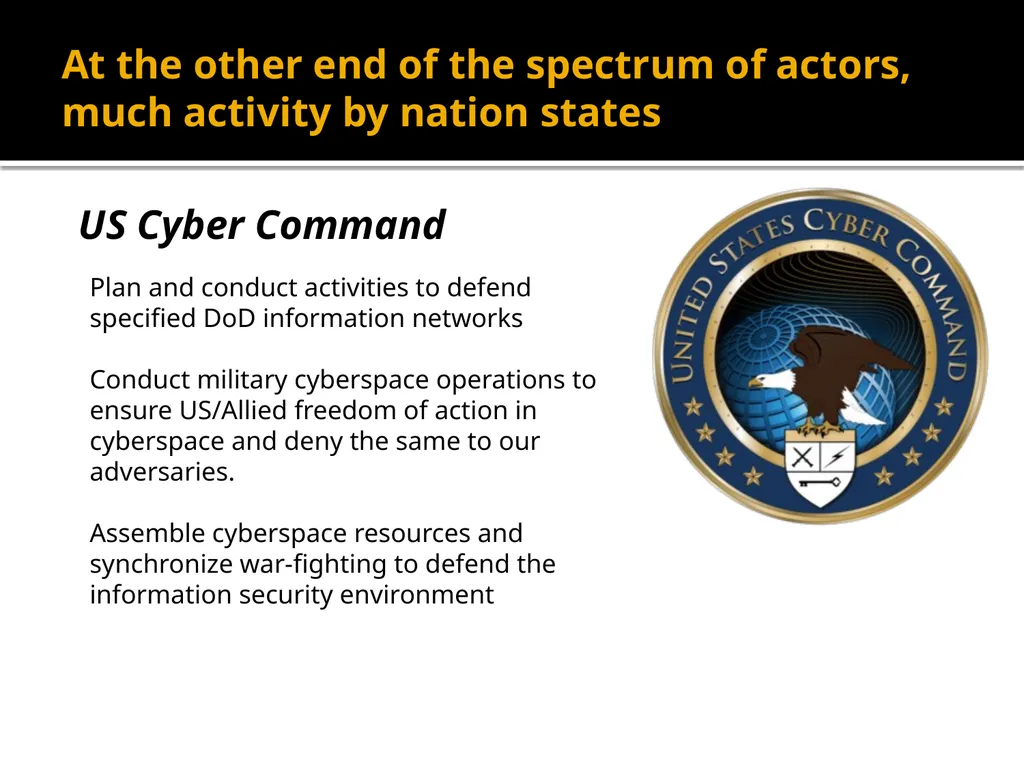 Notes on The Cyber Threat The threat gets worse - slide 6 of 16
