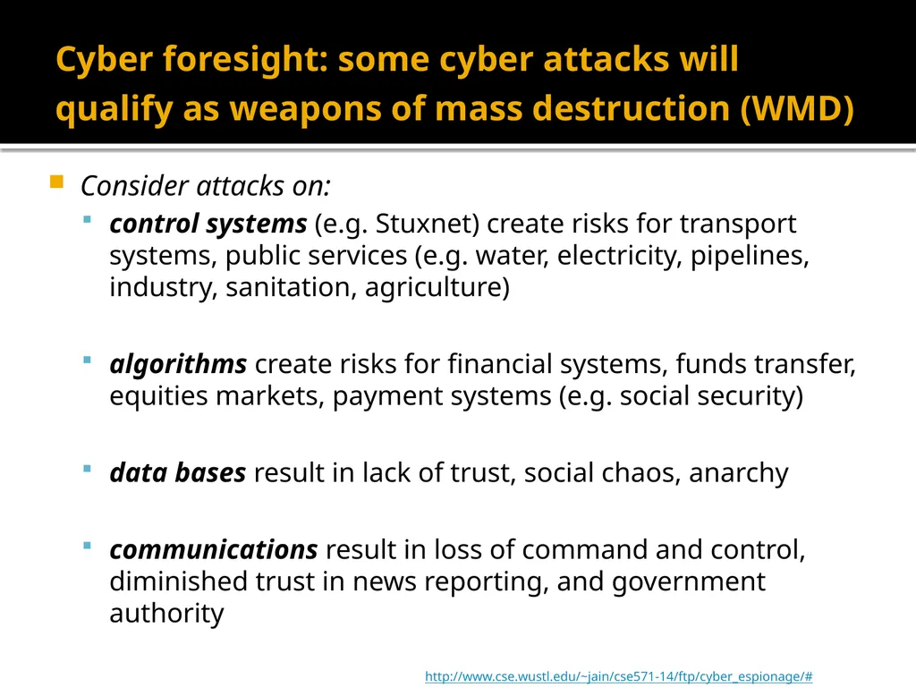 Notes on The Cyber Threat The threat gets worse - slide 14 of 16
