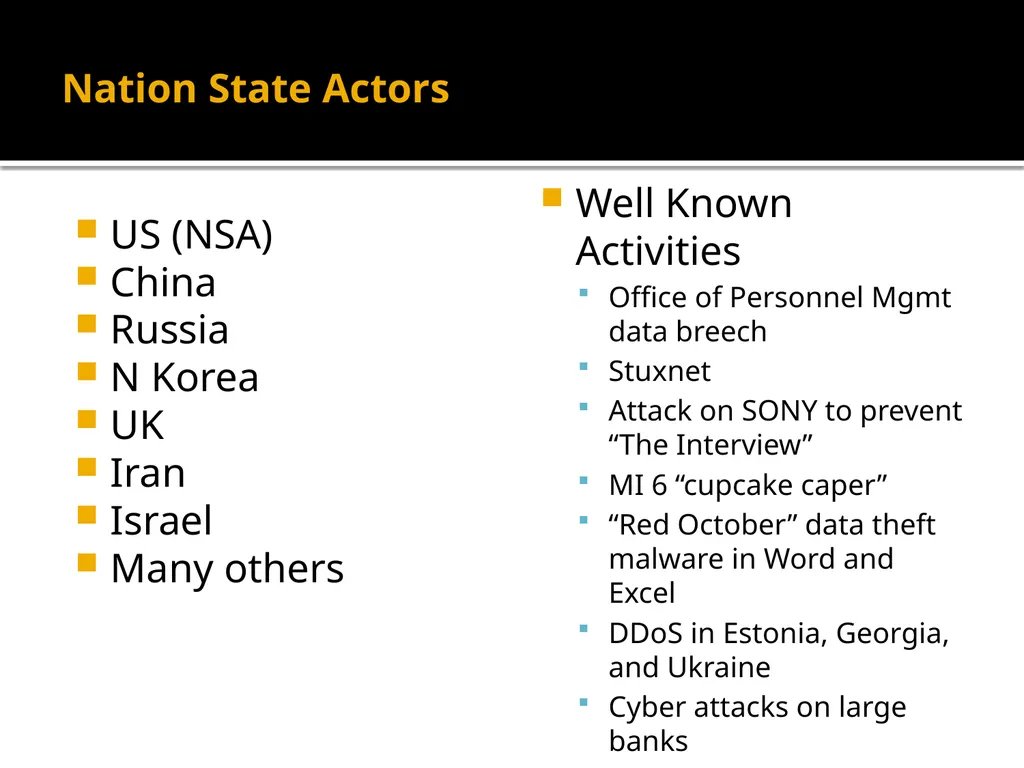 Notes on The Cyber Threat The threat gets worse - slide 7 of 16