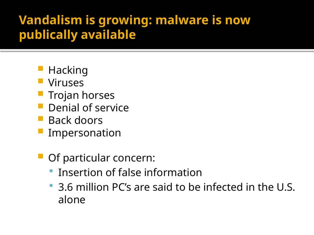 Notes on The Cyber Threat The threat gets worse - slide 11 of 16
