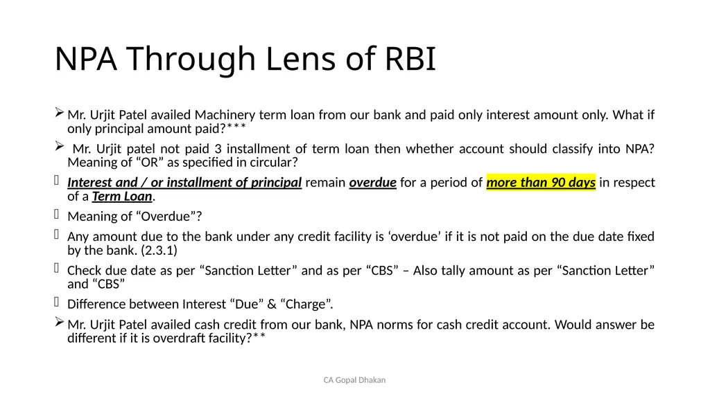 NPA Through Lens of RBI CA Gopal Dhakan M.com., - slide 12 of 43