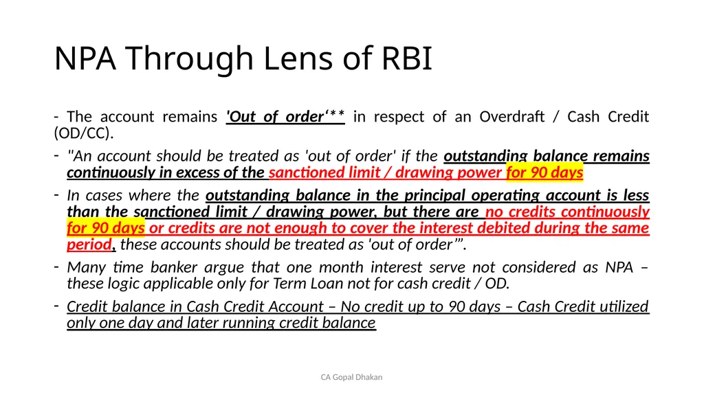 NPA Through Lens of RBI CA Gopal Dhakan M.com., - slide 15 of 43