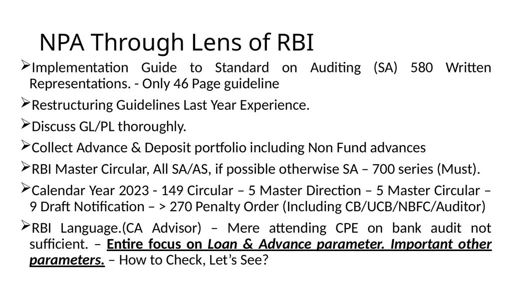 NPA Through Lens of RBI CA Gopal Dhakan M.com., - slide 8 of 43